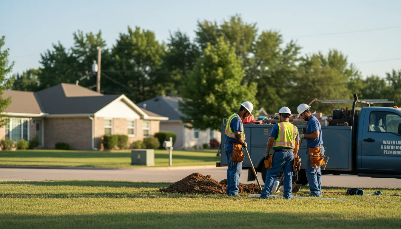 Residential water line and bathroom plumbing service in Harrisburg, PA